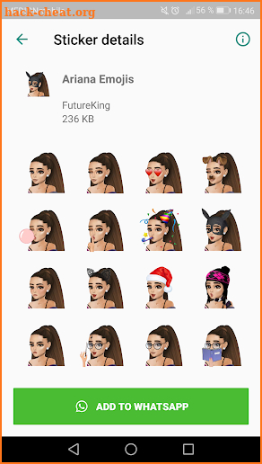 Ariana Grande Emoji Stickers for WhatsApp screenshot