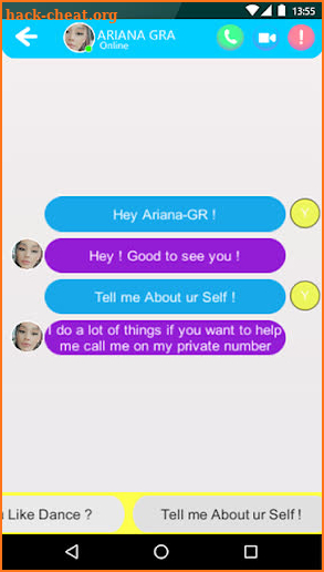 Ariana Grande Video Call and Fake Chat screenshot