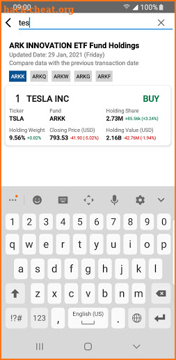 ARK Tracker: ARK Invest ETFs Fund Holdings Tracker screenshot