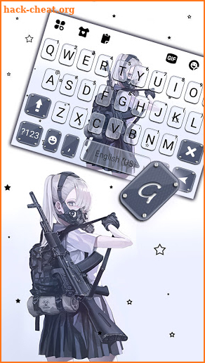 Armed Mask Girl Keyboard Background screenshot