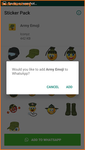 Army Emoji for WhatsApp screenshot