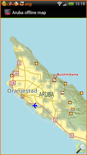 Aruba offline map screenshot