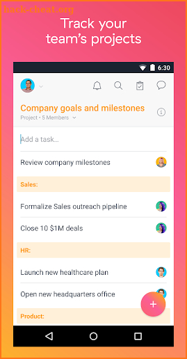 Asana: organize team projects screenshot