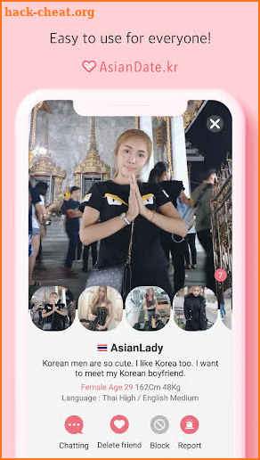 AsianDate.kr Korean men, Asian women, dating app screenshot