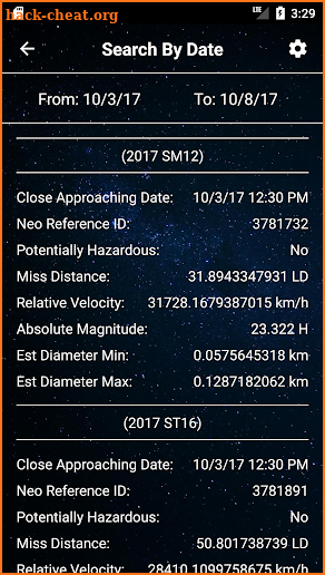 Asteroid Tracker screenshot