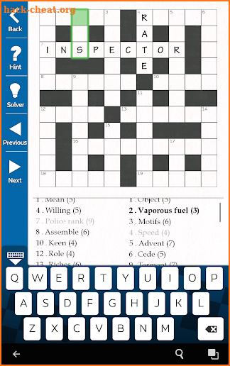 Astraware Crosswords for NOOK screenshot