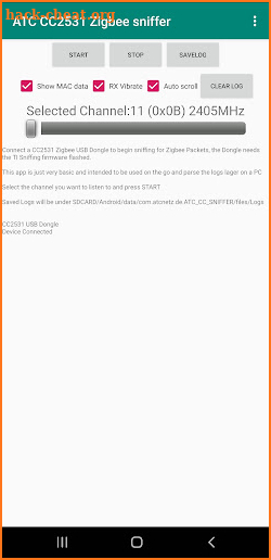 ATC CC2531 USB ZigBee Sniffer screenshot