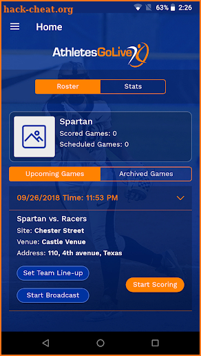 AthletesGoLive screenshot