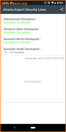 Atlanta Airport Security Lines screenshot