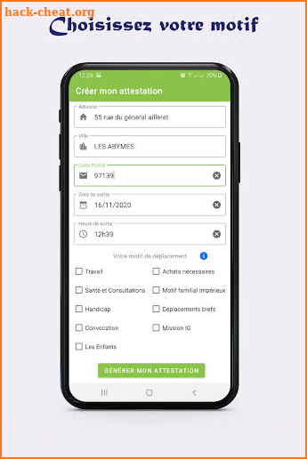 Attestation de déplacement 2021 - couvre-feu screenshot