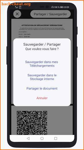 Attestation de déplacement Décembre 2020 screenshot