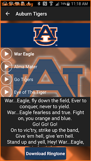 Auburn Tigers Fight Songs screenshot