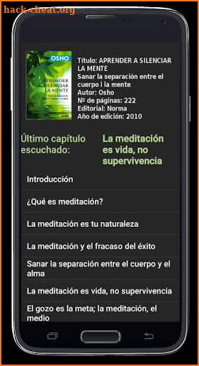 Audiolibro "Aprender a silenciar la mente" screenshot