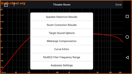 Audyssey MultEQ Editor app screenshot