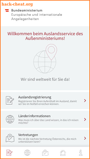 Auslandsservice screenshot