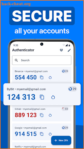 Authenticator screenshot