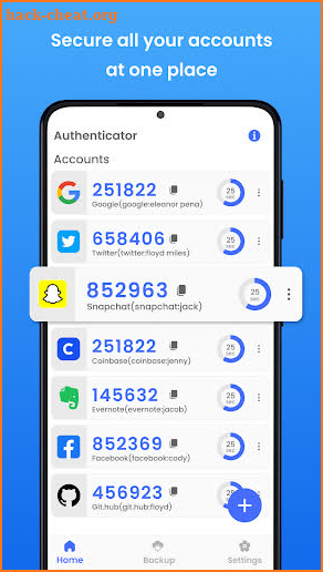 Authenticator App screenshot