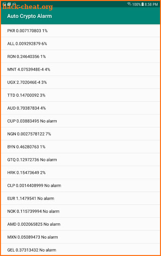 Auto Crypto Alarm screenshot