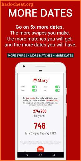 Auto Swiper for Bumble, Tinder, Badoo & POF - Mary screenshot