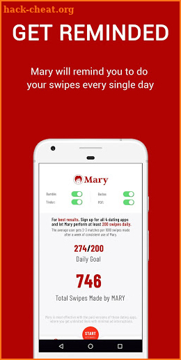 Auto Swiper for Bumble, Tinder, Badoo & POF - Mary screenshot