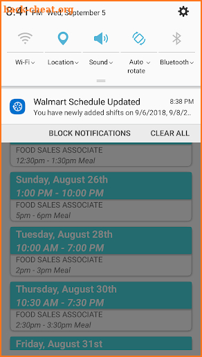 Automagic Walmart Schedule Tracker screenshot