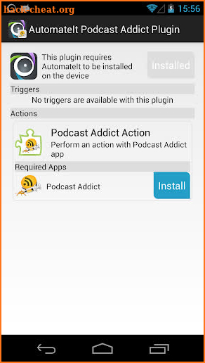 AutomateIt Podcast Addict screenshot