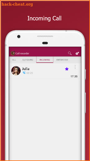 Automatic call recorder screenshot