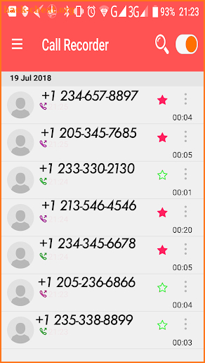 Automatic call recording App 2018 screenshot