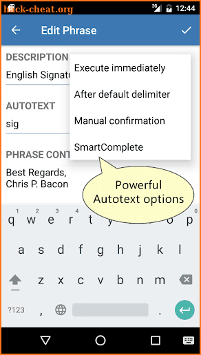 Autotext PhraseExpress screenshot