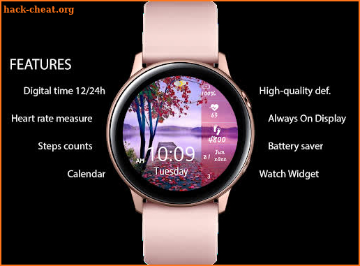 Autumn Lake Digital Watch face screenshot