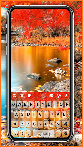 Autumn Lake Keyboard Background screenshot