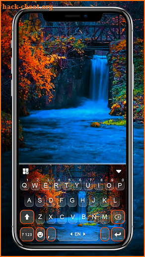 Autumn Waterfall Keyboard Background screenshot