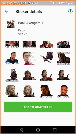 AvengerStickers WAStickerApps Momazos Memes screenshot