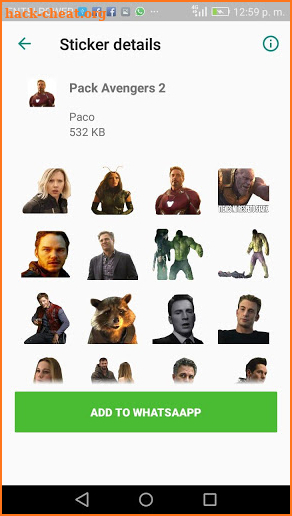 AvengerStickers WAStickerApps Momazos Memes screenshot