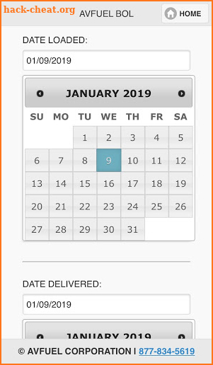 Avfuel Bill of Lading: Transport Data screenshot