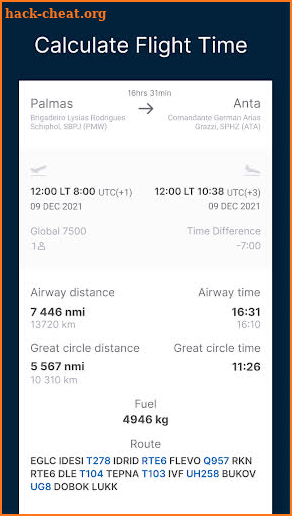 Aviapages Flight Time Calculat screenshot