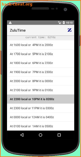 Aviator's Zulu Time Widget screenshot