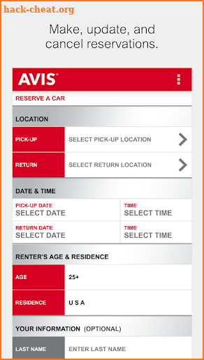 Avis Car Rental screenshot