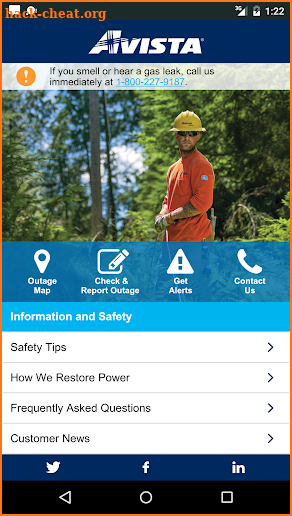 Avista Outage Mobile App screenshot