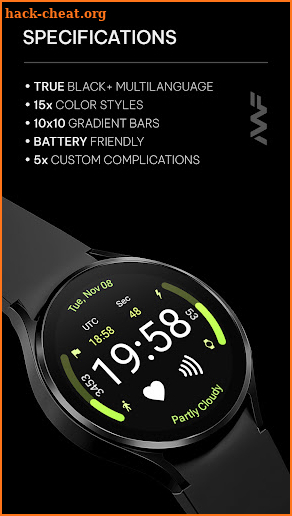 Awf Fit [X] - Wear OS 3 face screenshot