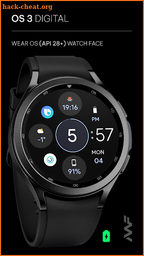 Awf OS 3 Digital - watch face screenshot