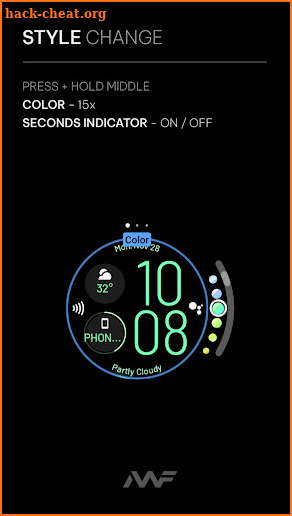 Awf Slim Digital - WearOS face screenshot