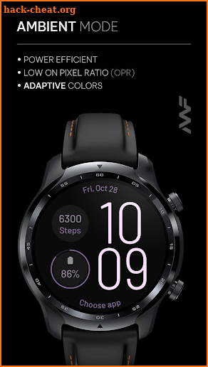 Awf Slim Digital - WearOS face screenshot