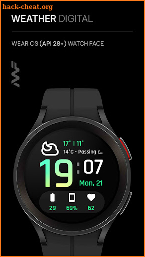 Awf Weather Digital watch face screenshot