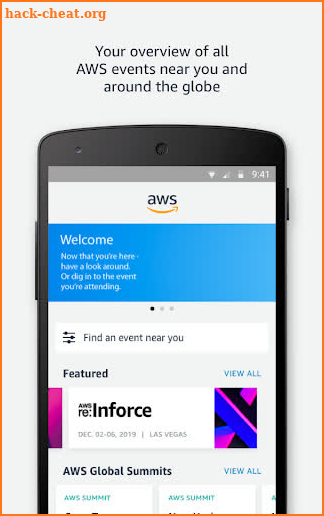 AWS Events screenshot