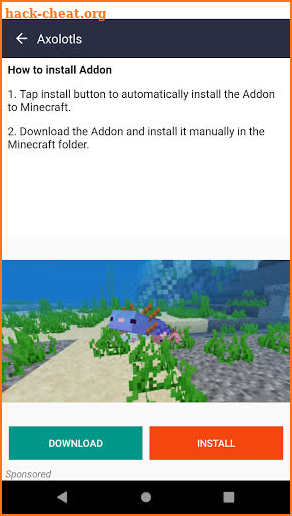 Axolotls Mod [HD] - For Minecraft PE screenshot