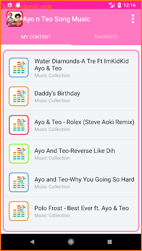 Ayo and Teo songs screenshot