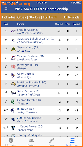 AZPREPS365 GOLF screenshot