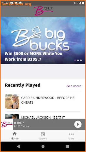 B105.7 screenshot