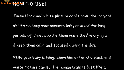 Baby black and white card screenshot